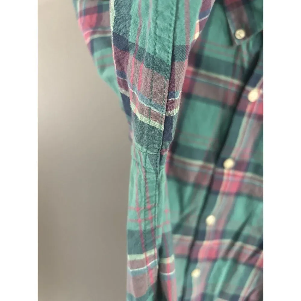 J. Crew Summer‎ Plaid Button Down Shirt Men's Size Large Business Casual